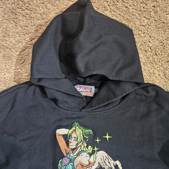 JoJos Bizarre Adventure Jolyne Cujoh Hoodie L Black Broken Bond Graphic - Picture 9 of 11